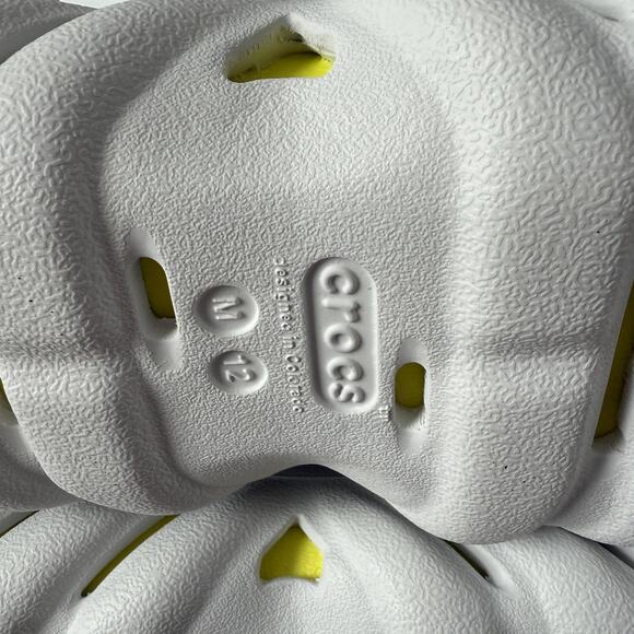 Crocs Shoes Mens Size 12 White Yellow Echo Clog Slip On Foam Comfort Sandals - Picture 9 of 9